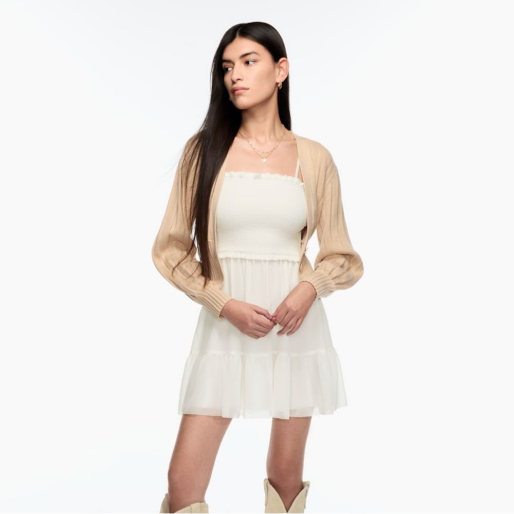 Aritzia Wilfred Tempest Sleeveless Mini Dress White